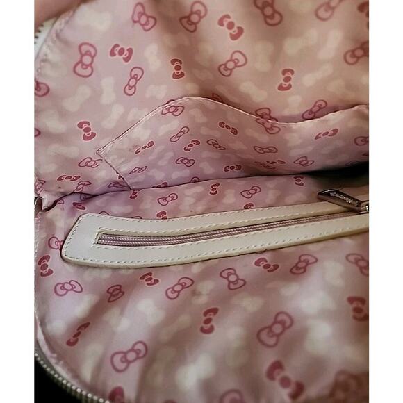Hello Kitty Loungefly Patch Work Backpack Mini Bag Purse Sanrio Very Nice - Picture 5 of 8